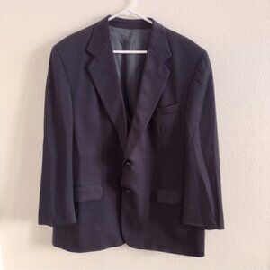 Moores Gabardine 100% Wool Classic Suit Jacket Lined Black Mens 46 Reg